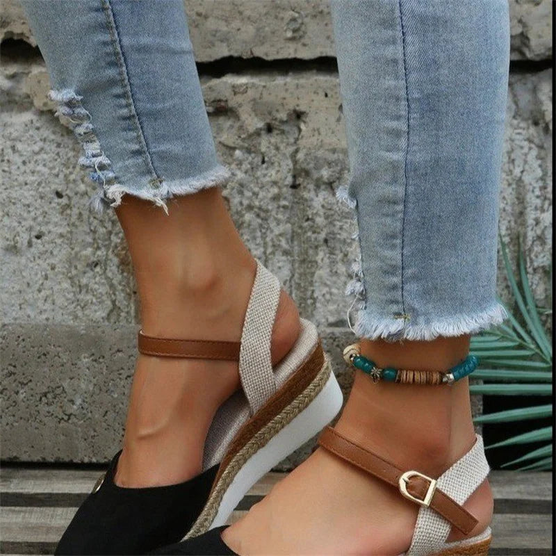 Sandalias Plataforma Mujer con Soporte Diseño Casual