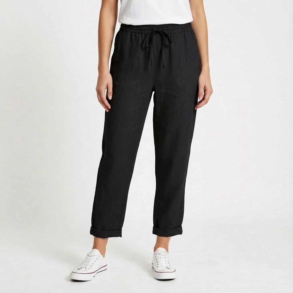 Pantalones Recortados Mujer con Cordón Ajustable