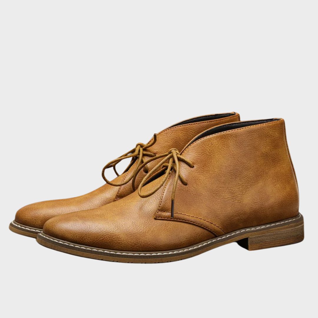 Botines Chukka Hombre Cuero Cordones Casual Elegante