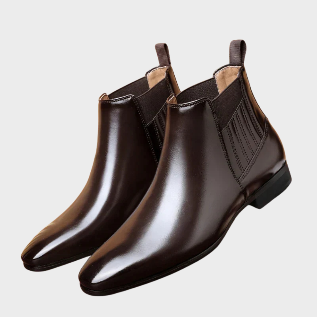 Botines hombre de cuero sintético sin cordones estilo formal