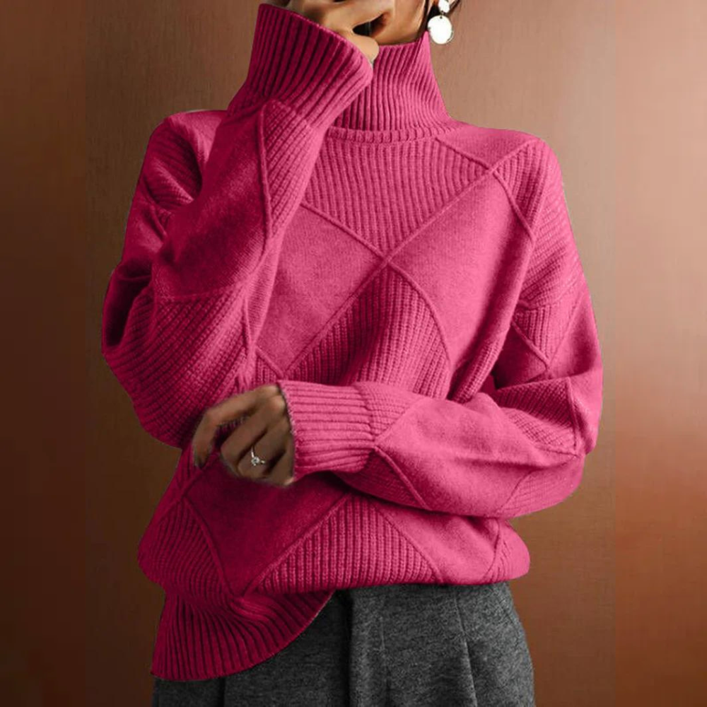Jersey Mujer de Punto Estructurado Cuello Alto