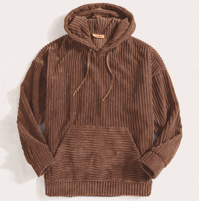 Sudadera Hombre de Pana con Capucha Estilo Vintage