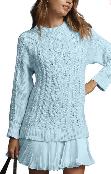 Vestido Mujer de Punto con Falda Plisada