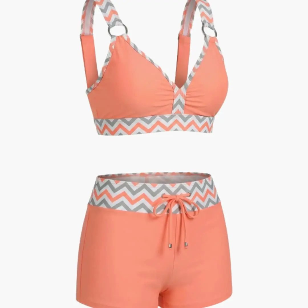Conjunto bikini mujer de tejido ligero con shorts