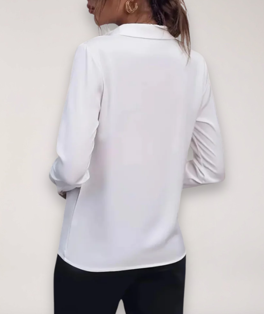 Blusa Mujer de Algodón Cuello Camisero Clásica