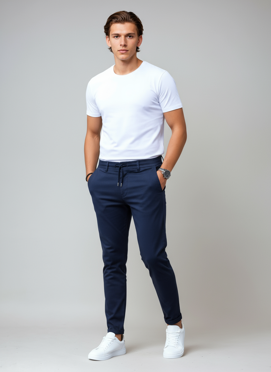Pantalón chino hombre algodón slim fit estilo elegante