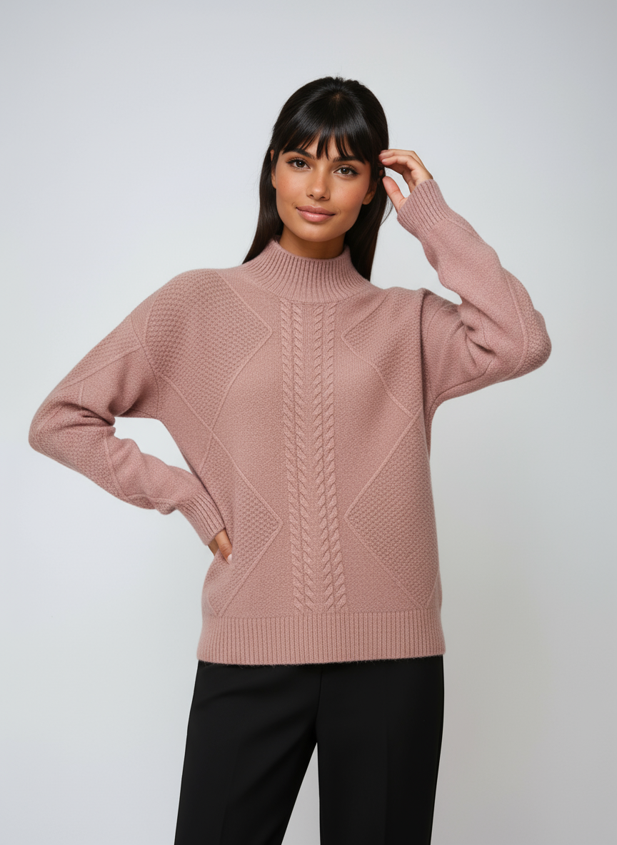 Jersey Mujer de Punto Ochos Cuello Alto