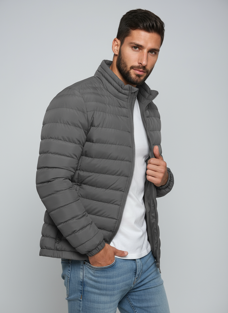 Chaqueta Puffer Hombre Acolchada Protección Térmica Moderna