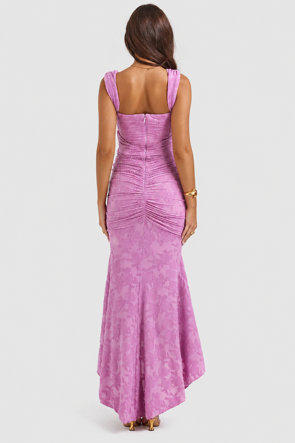 Vestido largo Mujer de encaje sin mangas