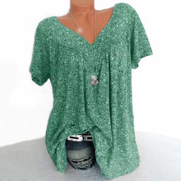 Blusa Mujer Estampada Escote en V