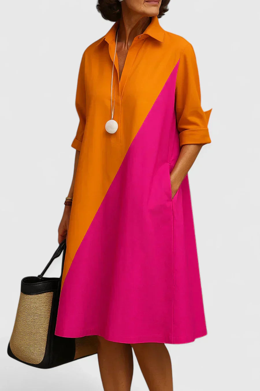 Vestido Midi Mujer Estilo Moderno Versátil Ajuste Elegante - Mavetta