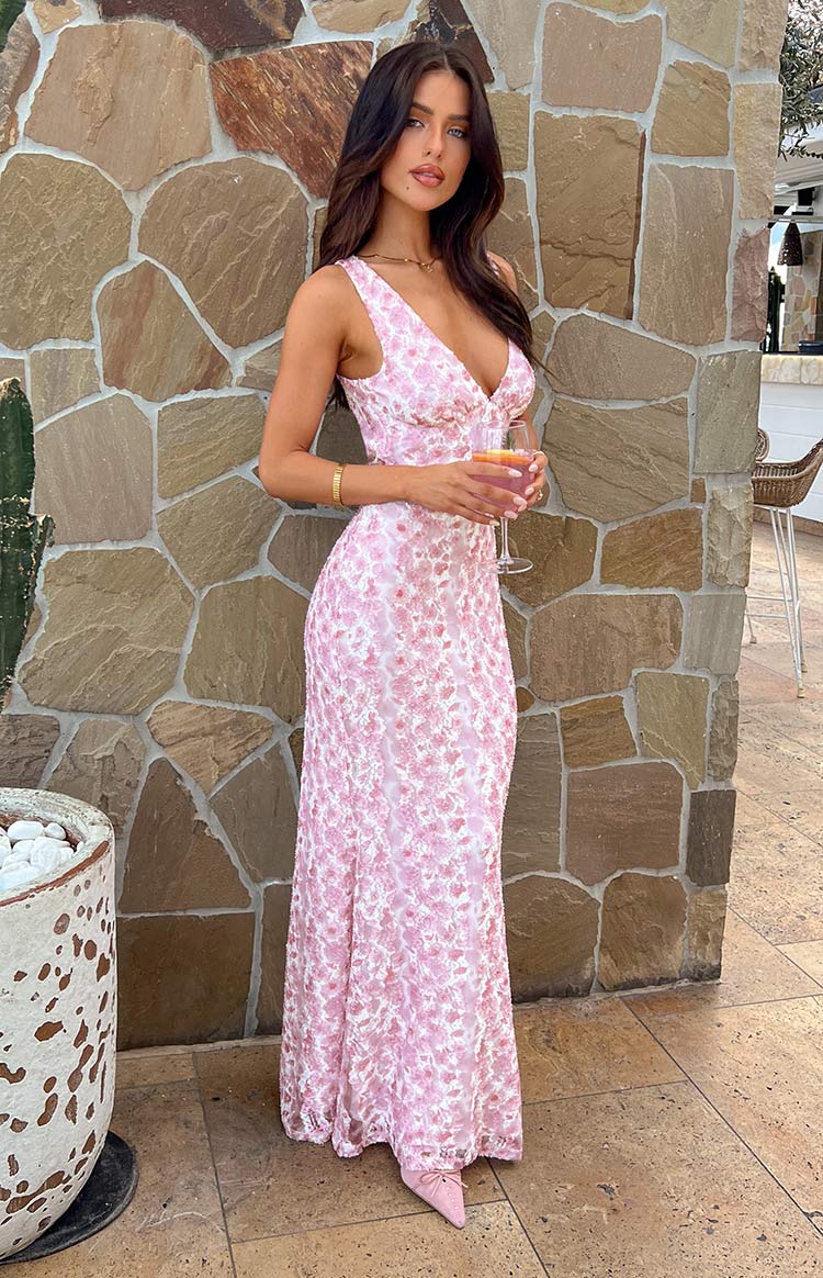 Vestido mujer de boda con estampado floral escote en V