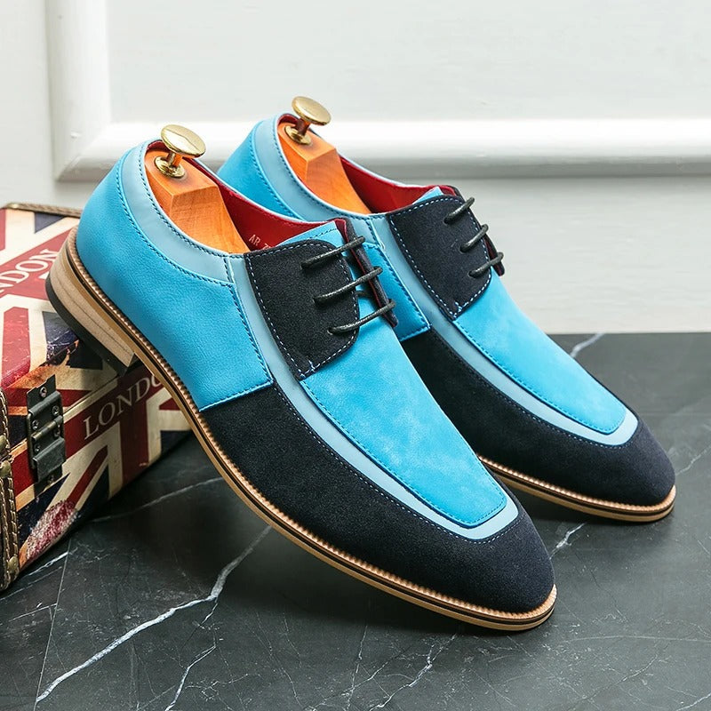 Zapatos Oxford Hombre de Piel Patente con Cordones y Suela Goma