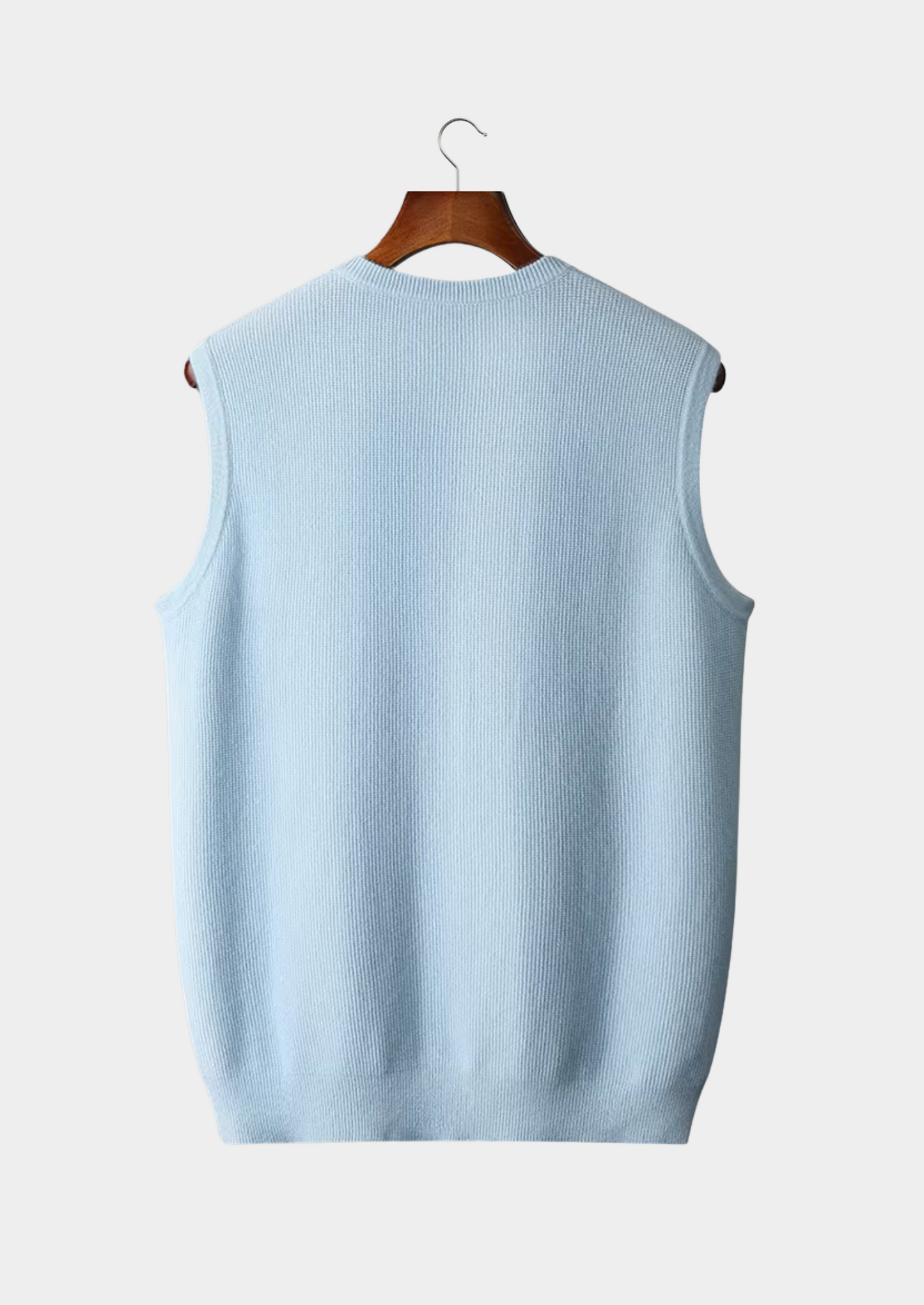 Chaleco Hombre Lana Merino Punto Cuello Redondo Jacquard