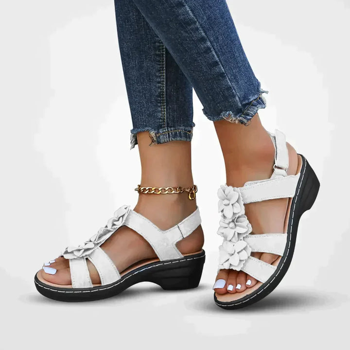 Sandalias Mujer Verano Detalle Flor Suela Comoda