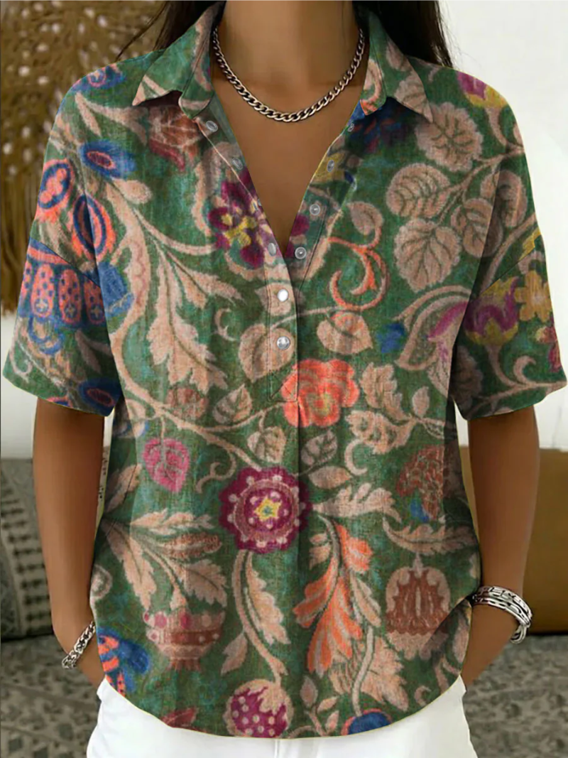 Blusa Mujer de Tela Ligera Cuello Clásico Ajuste Cómodo - Mavetta
