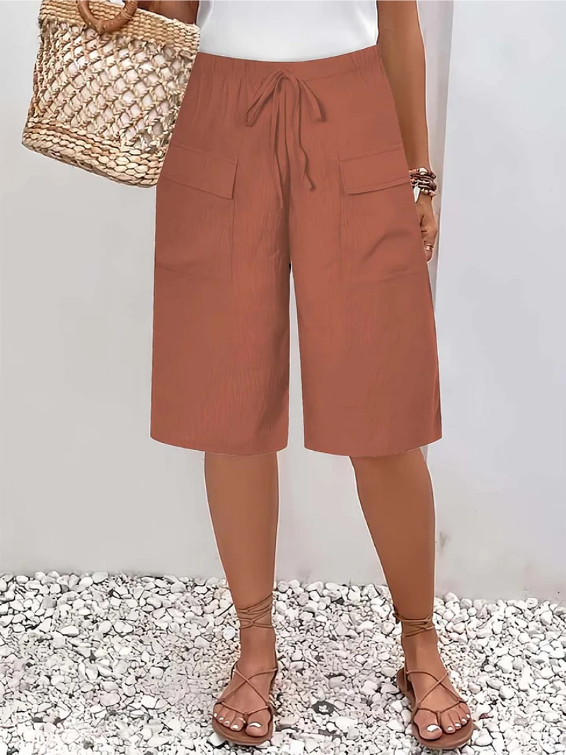 Pantalones cortos mujer con cintura elástica corte moderno