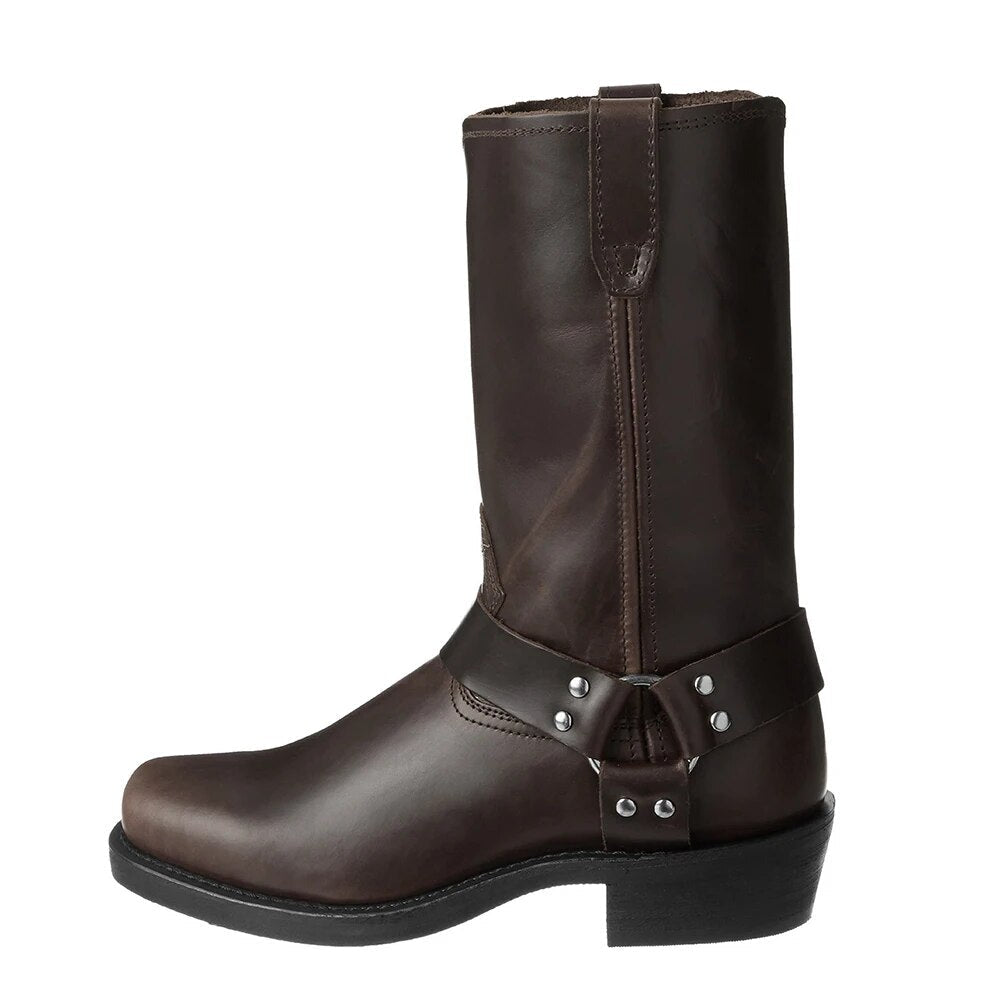 Botas cowboy hombre de piel con hebilla decorativa