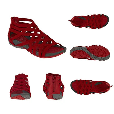 Sandalias ortopédicas mujer tiras cruzadas diseño abierto