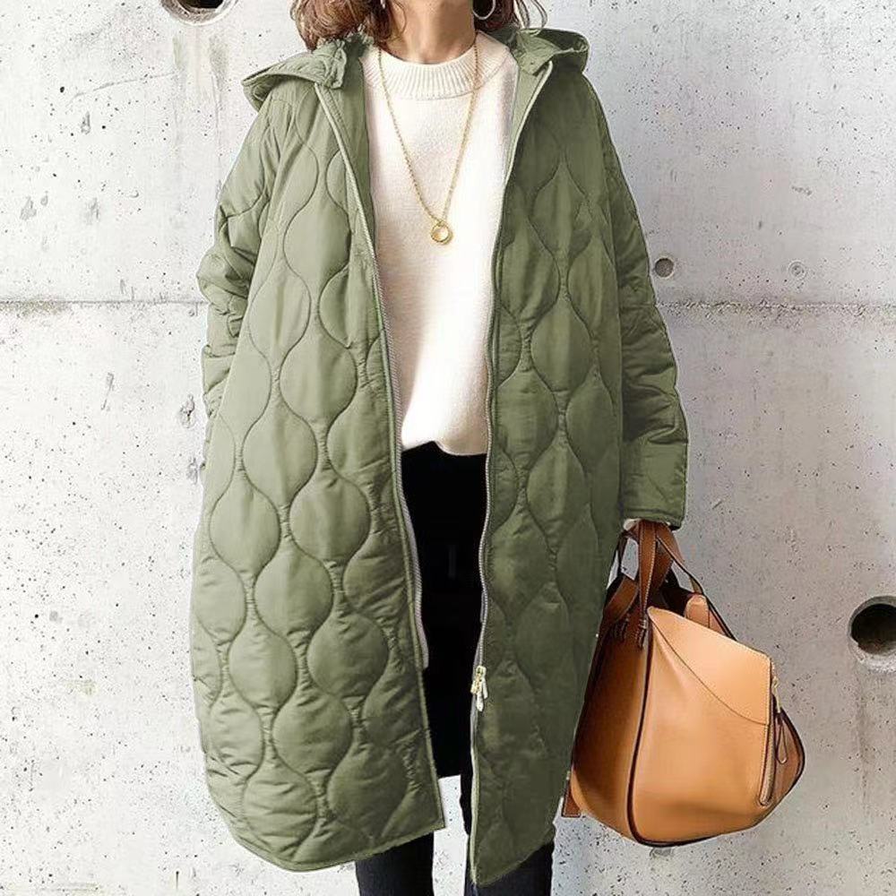 Abrigo Mujer Oversized Rombos con Capucha