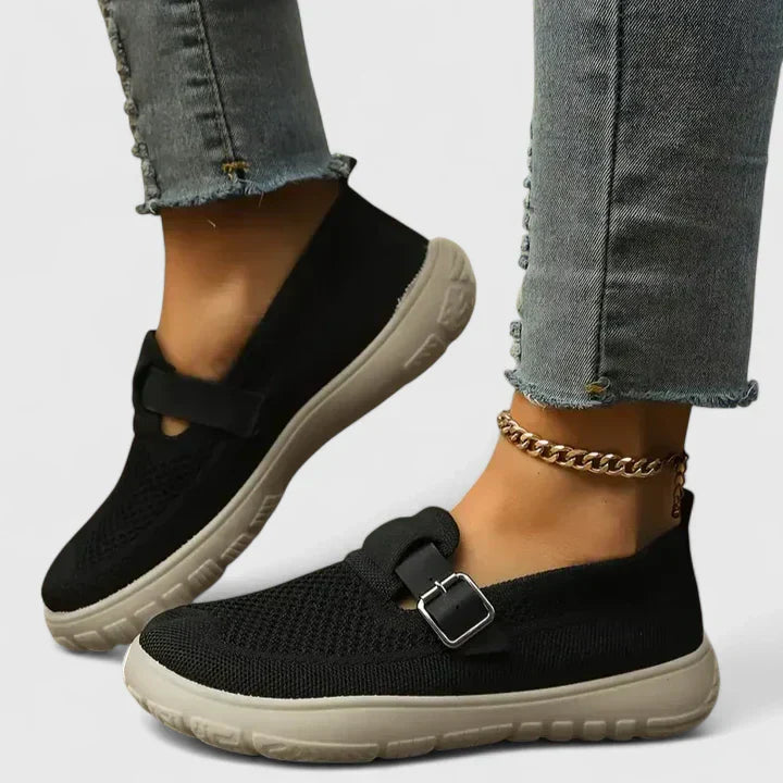 Mocasines mujer ortopédicos transpirables suela ergonómica hebilla