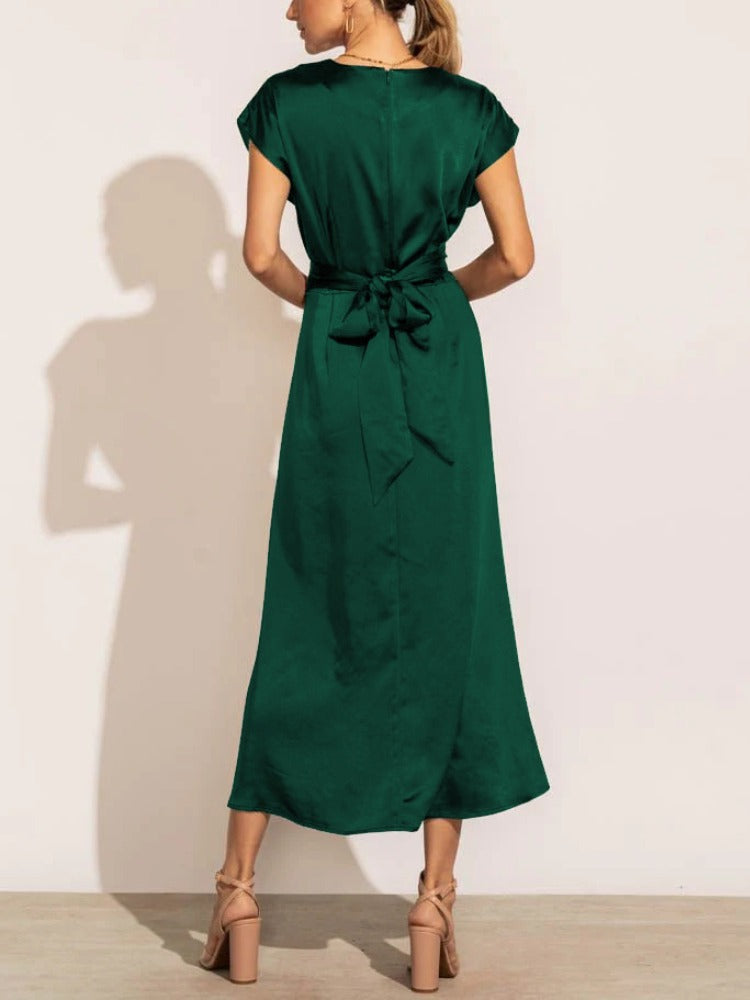 Vestido midi mujer de noche diseño elegante