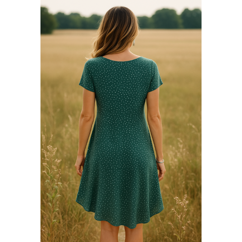 Vestido Mini Mujer Ligero Cuello Redondo Verano