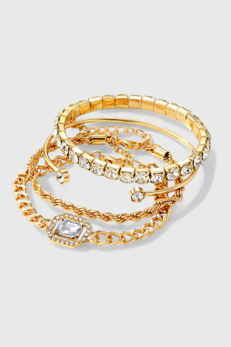Conjunto de Pulseras Mujer Cristales Cadena Ajustable