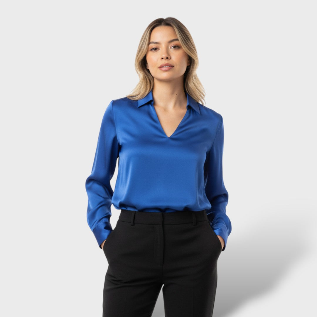 Blusa Mujer de Satén Ajuste Clásico