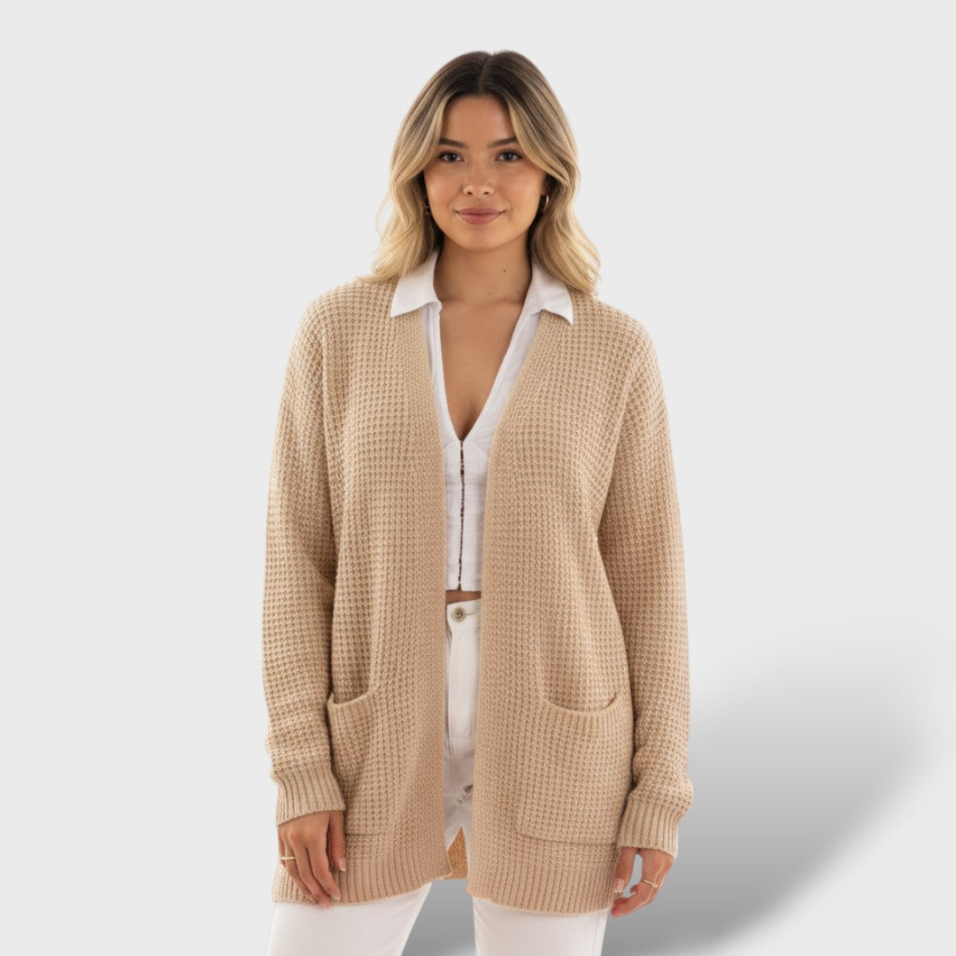 Cárdigan largo mujer tejido cálido invierno