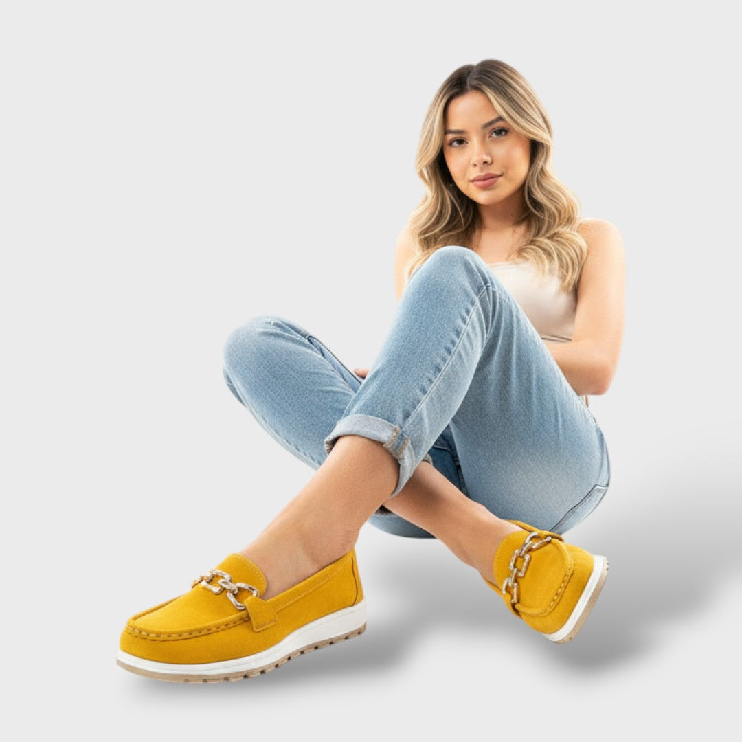 Mocasines Mujer Suela Plana Hebilla Decorativa
