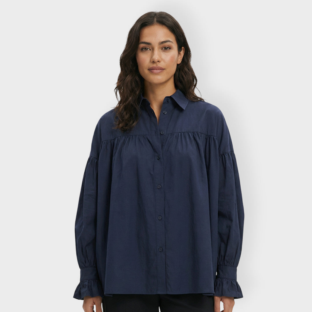 Camisa Mujer Oversize Manga Abullonada
