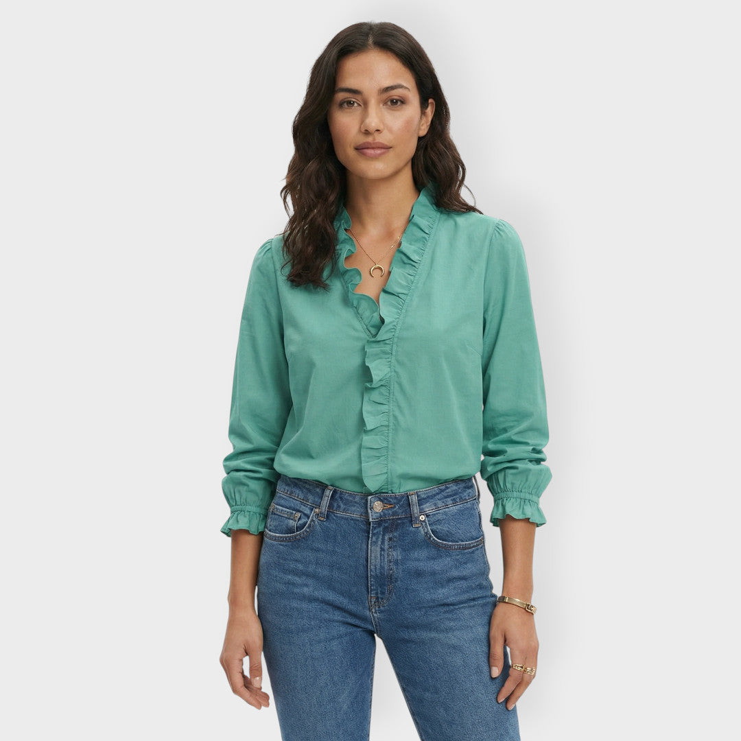 Camisa Mujer con Volantes Estilo Elegante