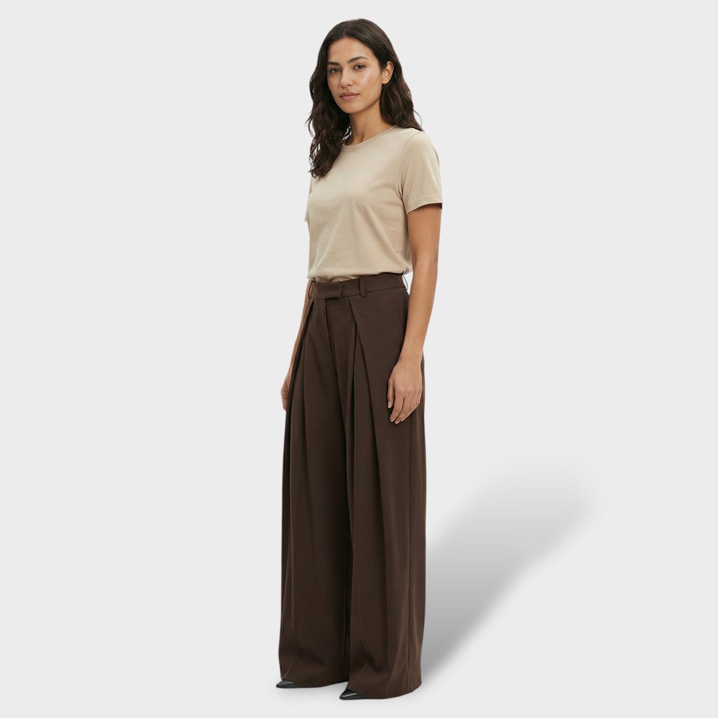 Pantalones Mujer Anchos Tejido Suave Corte Amplio