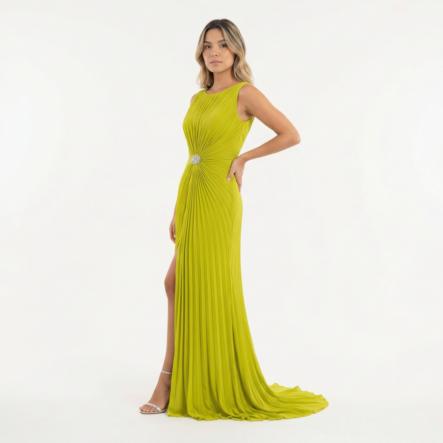 Vestido Largo Mujer de Tela Suave Corte Elegante