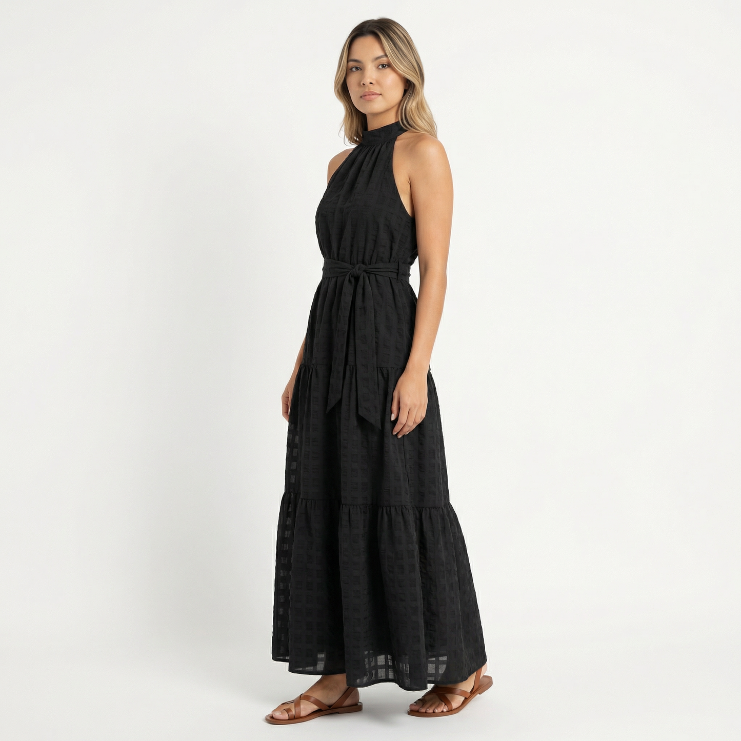 Vestido Largo Mujer de Escote Halter Ajustado