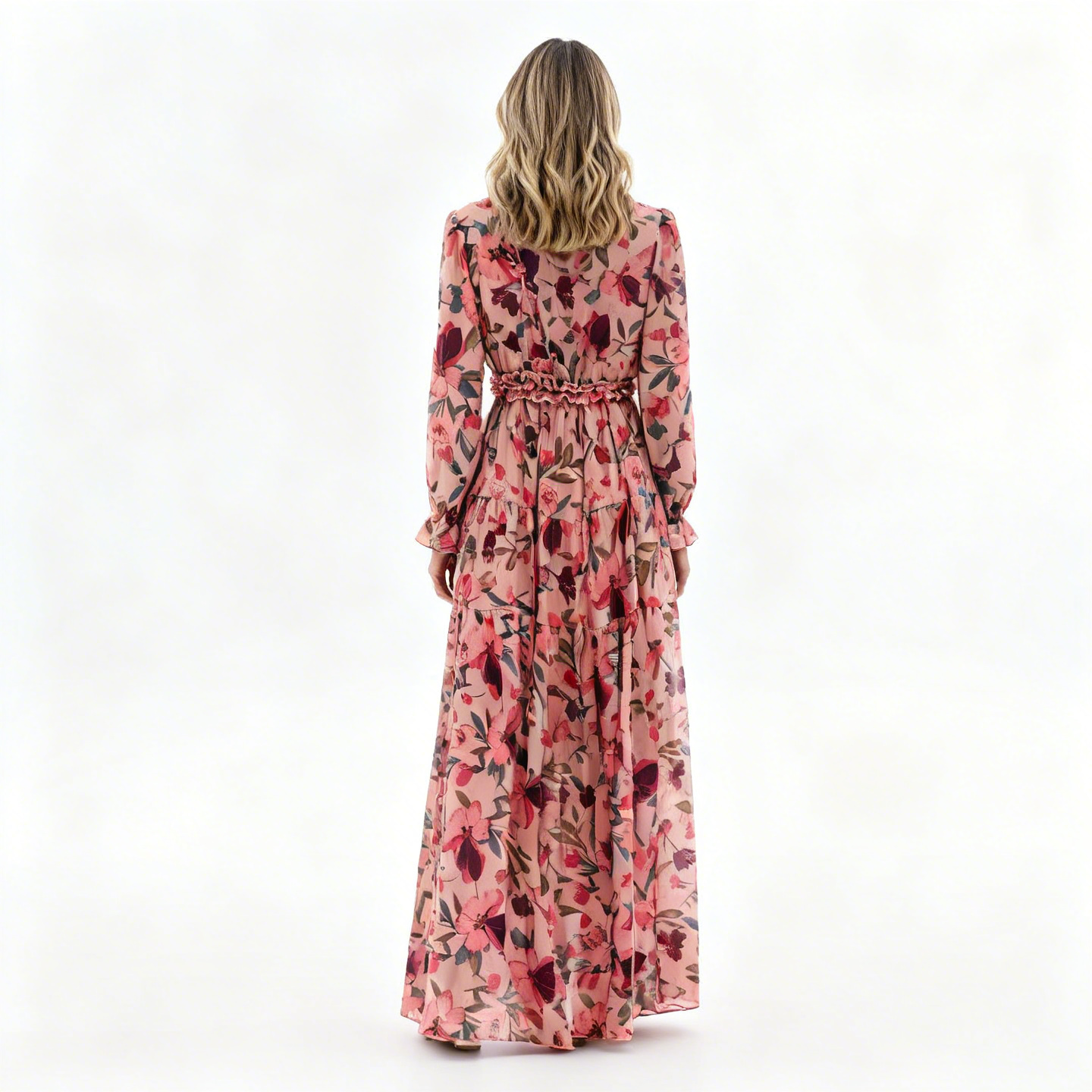 Vestido Largo Mujer Estampado Floral Bohemio