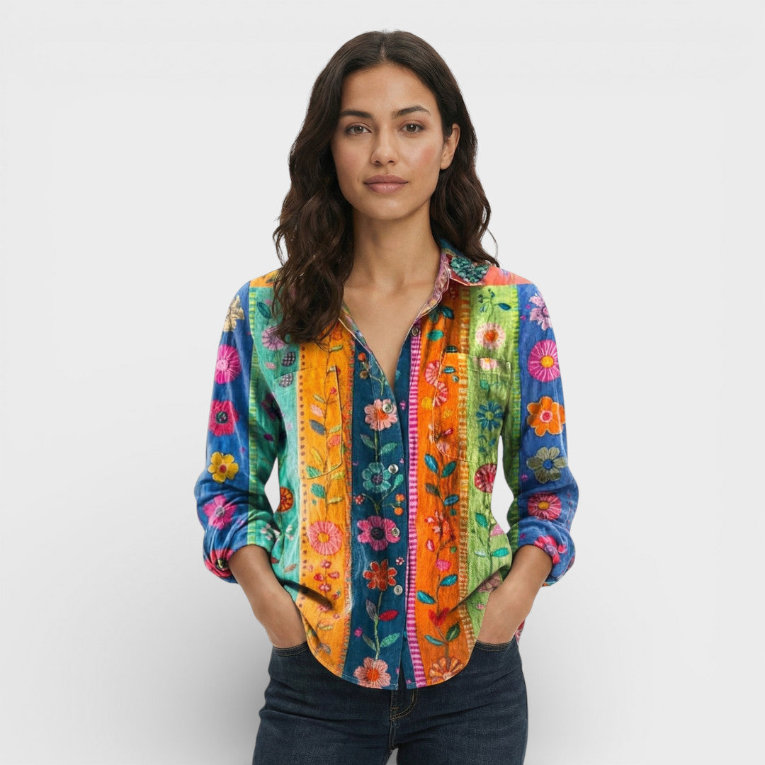 Camisa Mujer Algodón Botones Cuello Clásico