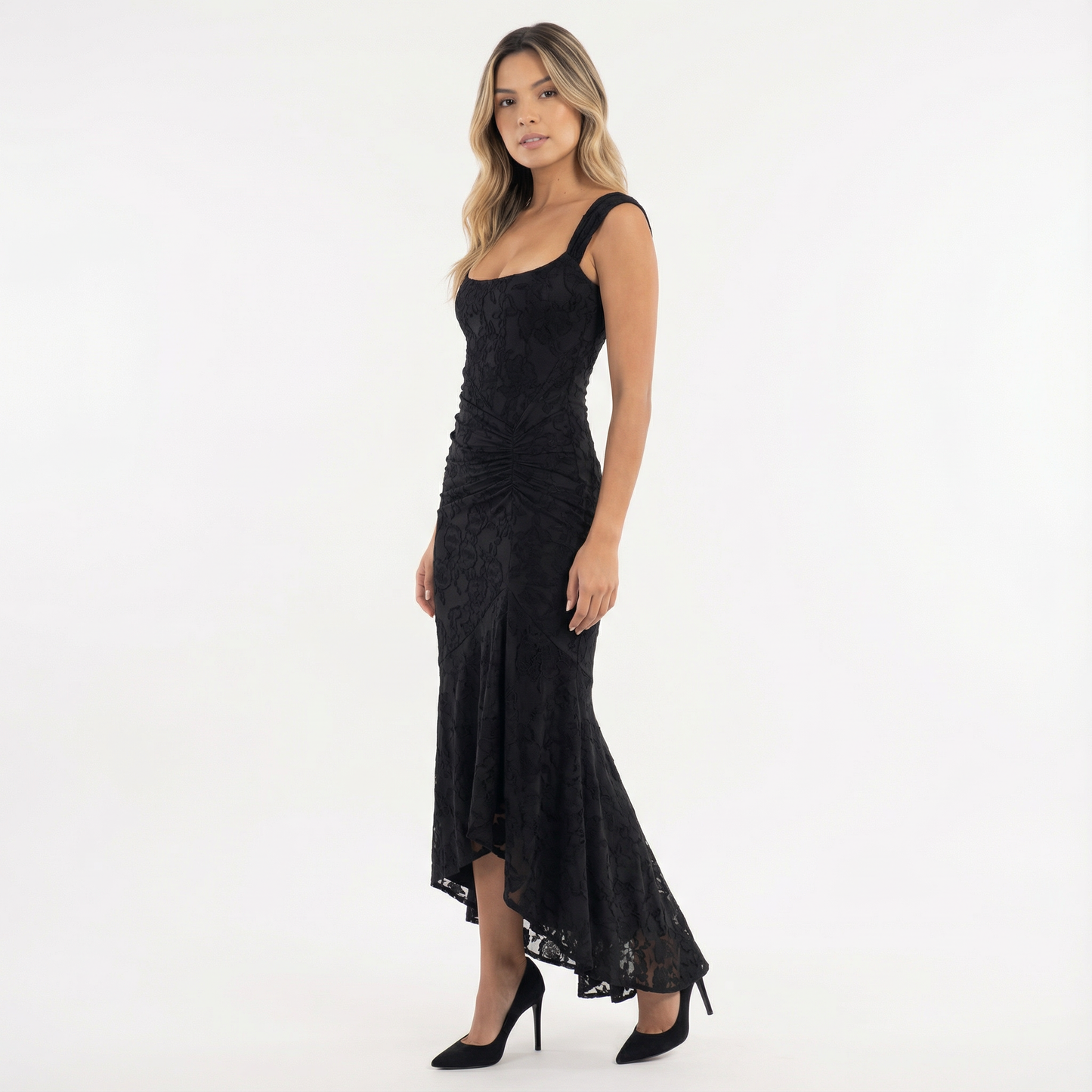 Vestido Largo Mujer Floral Silueta Fluida Sin Mangas