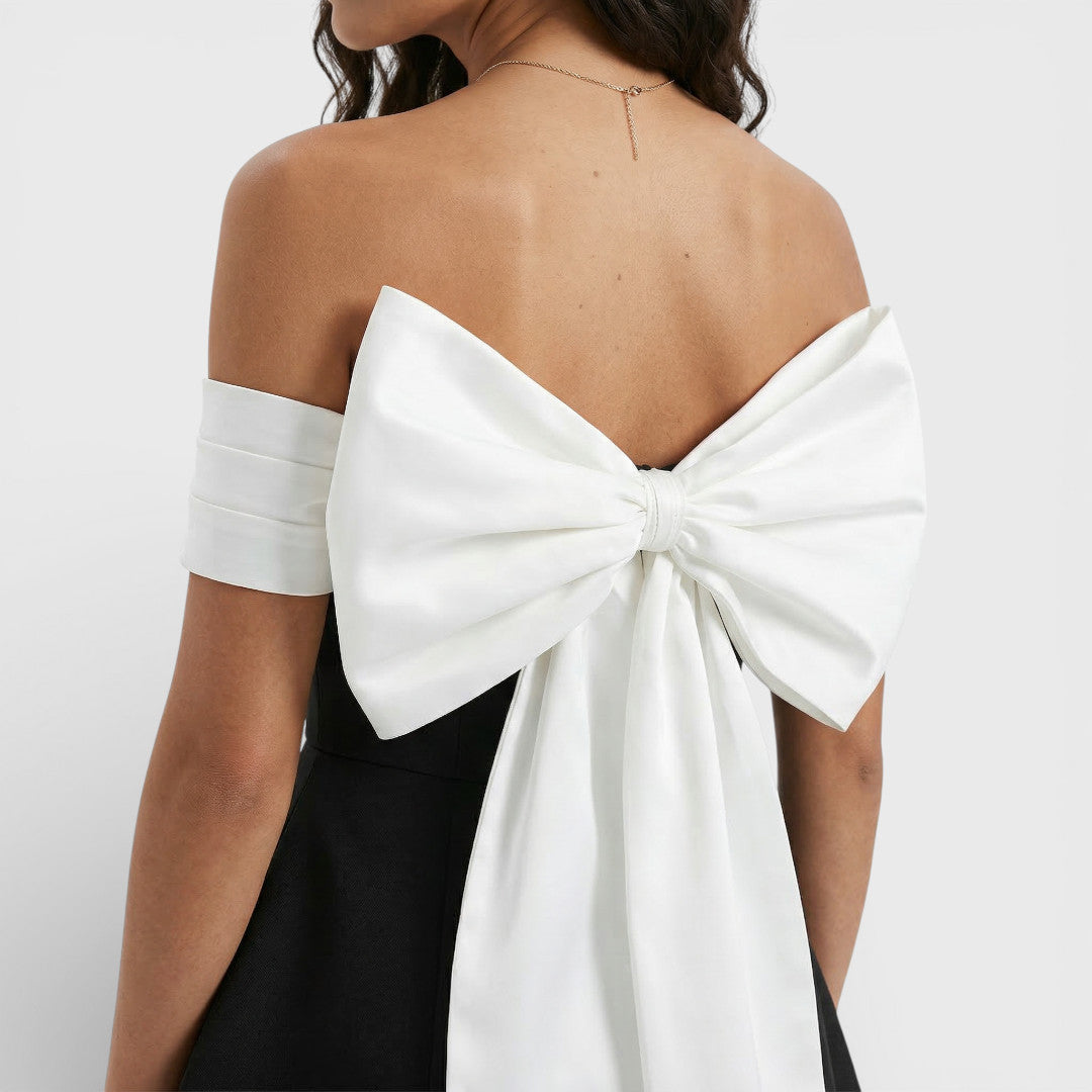 Vestido Mini Mujer Escote Bardot Ajuste Elegante