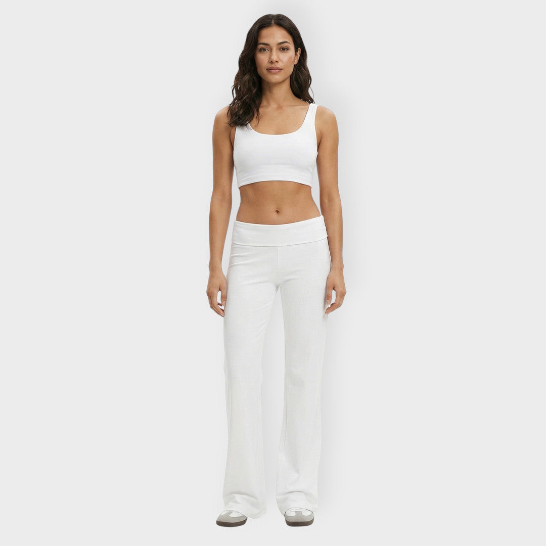 Pantalones Mujer Corte Flare Cintura Baja