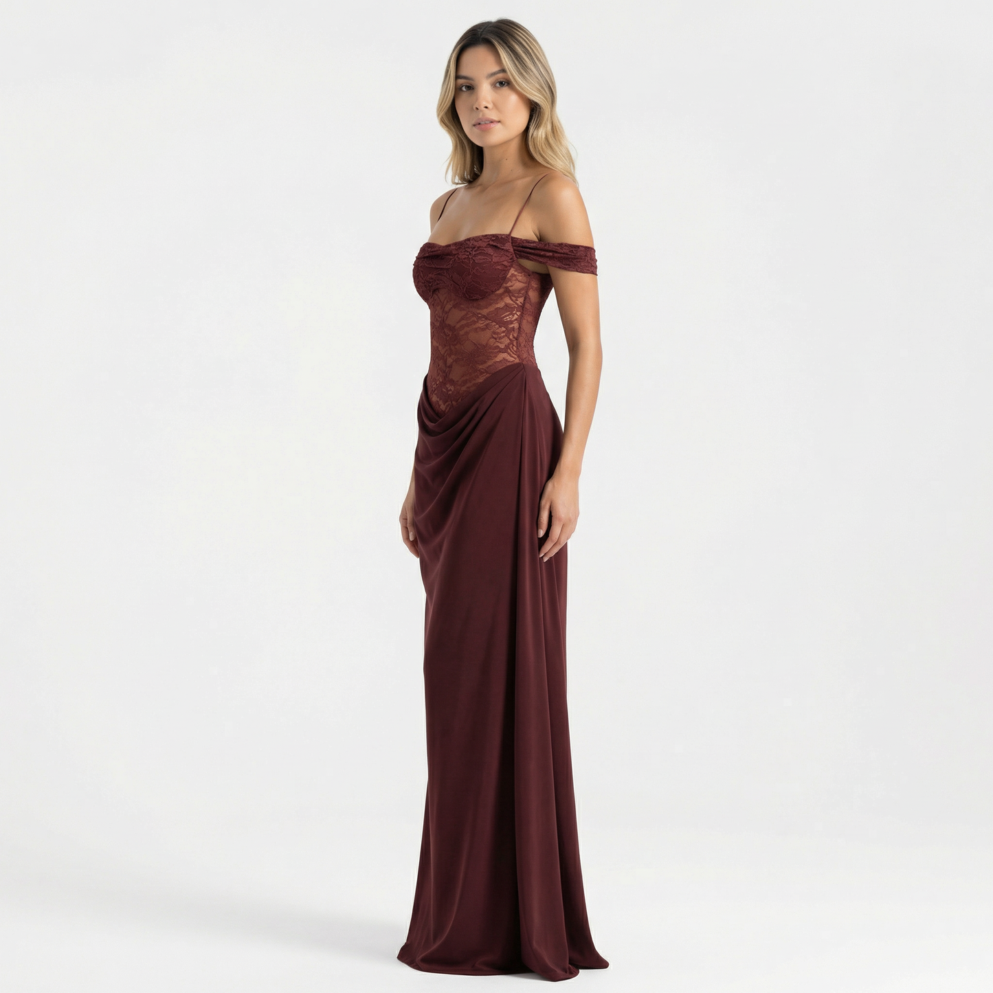 Vestido Maxi Mujer Fiesta Corte Asimétrico
