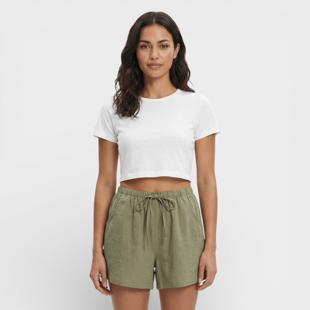Pantalones Cortos Deportivos Mujer Cintura Alta Elasticos