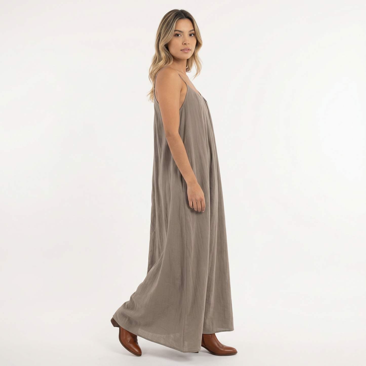 Vestido Largo Mujer Tirantes Fluido Veraniego