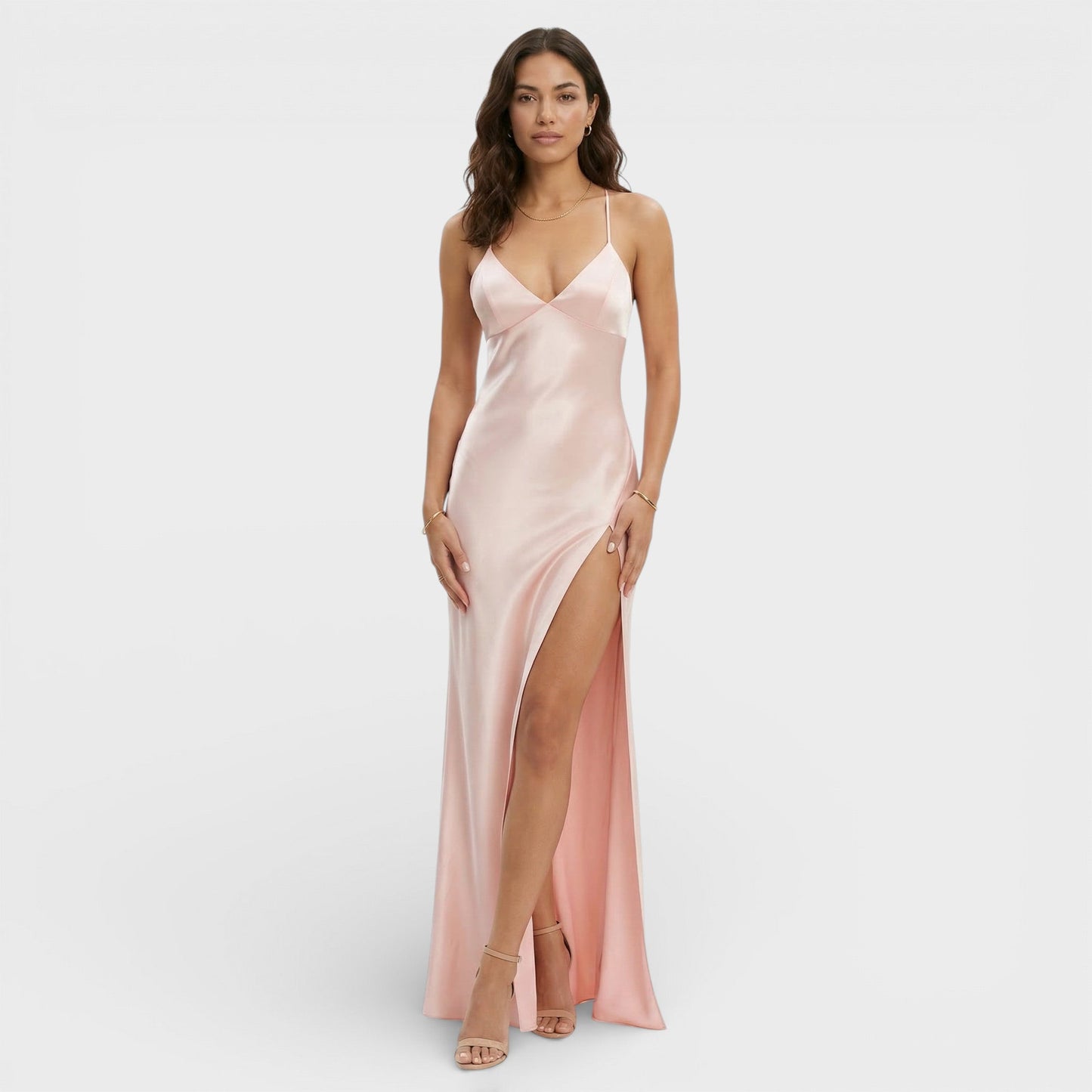 Vestido Maxi Mujer con Abertura Estilo Elegante