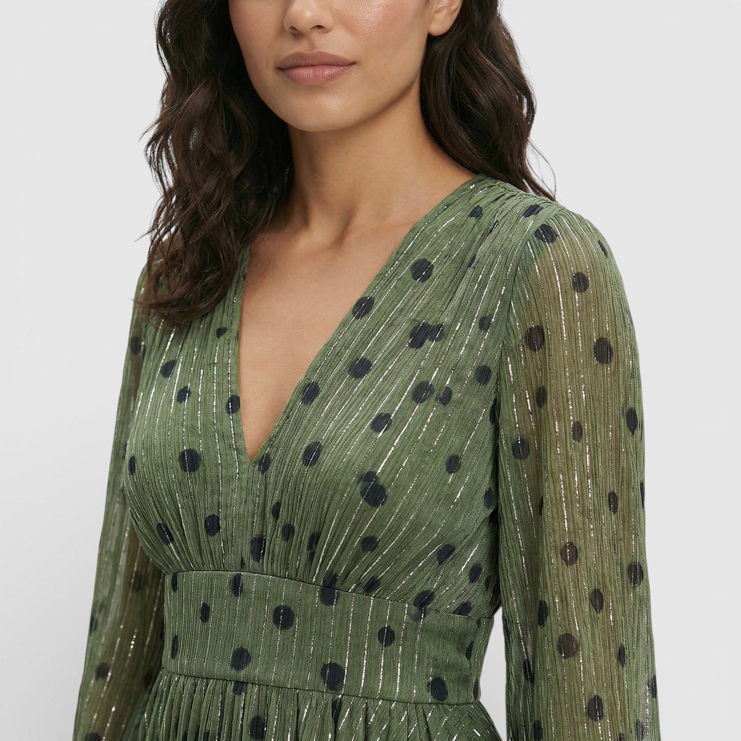 Vestido Maxi Mujer Estilo Bohemio Escote Pico