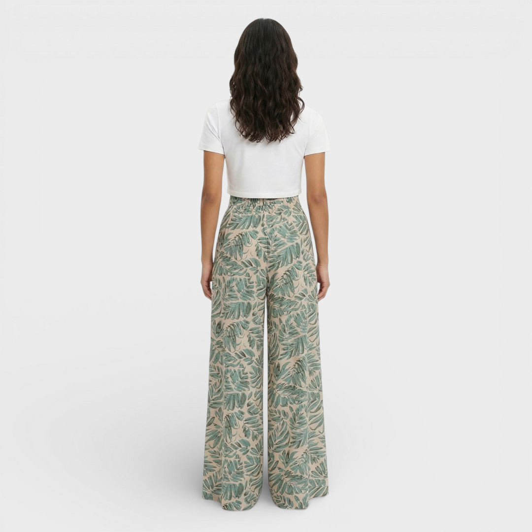 Pantalones Palazzo Mujer Tela Ligera Corte Amplio