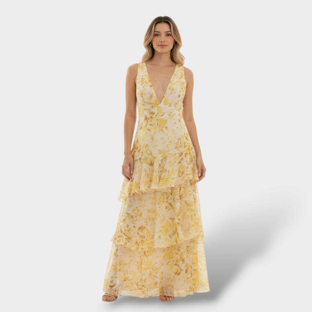 Vestido Maxi Mujer Corte Largo Elegante