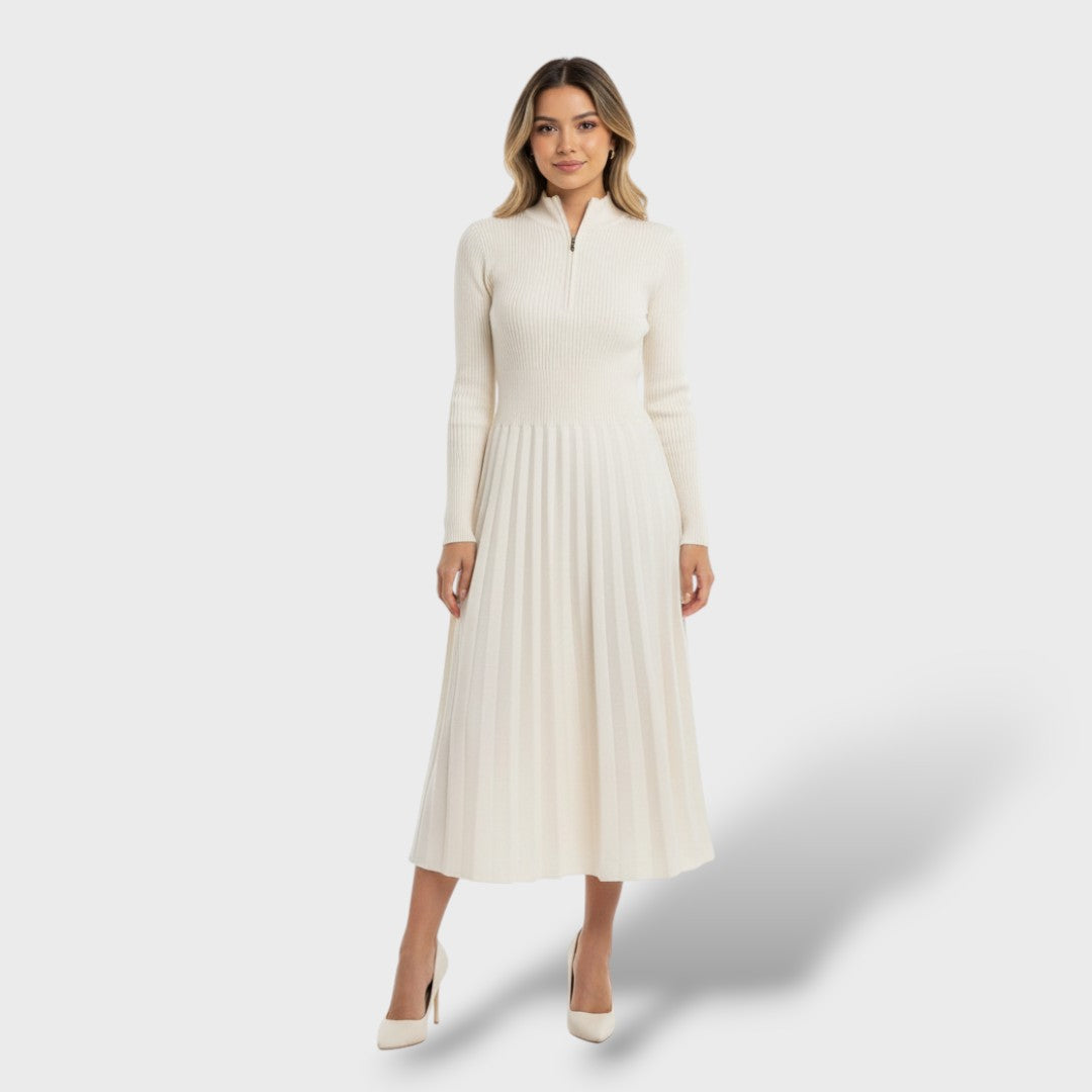 Vestido Mujer de Lana Merino Cuello Alto