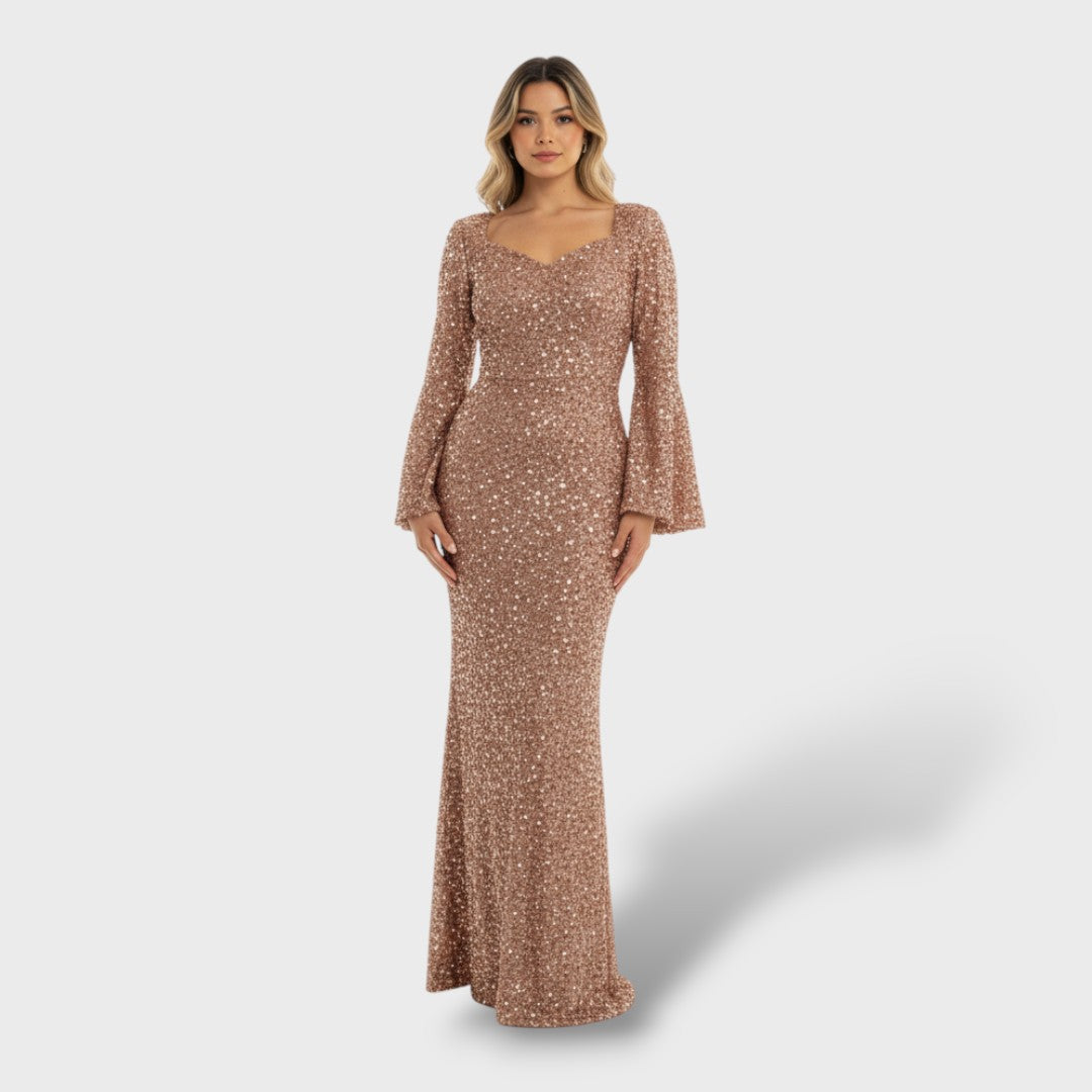 Vestido Sirena Mujer Manga Larga Ajustado